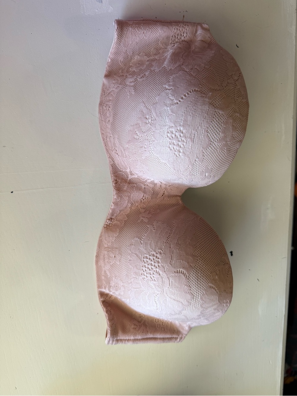 Victoria's Secret Strapless Lace Molded Cup Bra - Light Pink